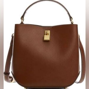 Mango Padlock Mini Shopper Bag in Brown